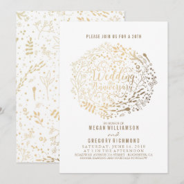 Invitación Dorado Floral Bouquet Fabuloso Aniversario del Bod