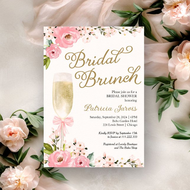 Invitación Dorado Floral Dorada Bridal Brunch Bridal Shower (Subido por el creador)
