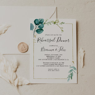 Invitación Dorado Floral Tropical Greeneration Ensayo Cena