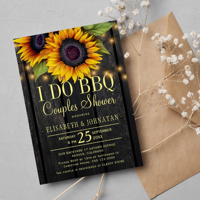 Invitación Dorado girasoles barrena parra de campo duchas de  (Subido por el creador)