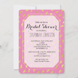 Invitación Dorado Glam Pink Resumen Ducha de novia
