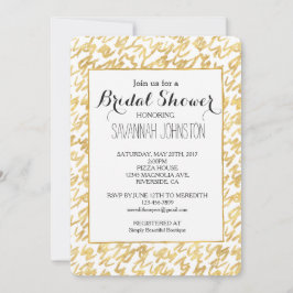 Invitación Dorado Glitz Resumen Squiggles ducha de novia