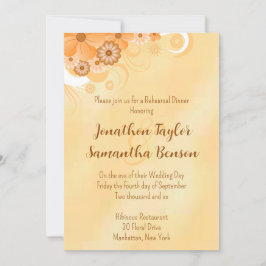 Invitación Dorado marfil Hibiscus Floral 5x7 Cena de ensayo