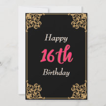 Dorado negro vintage Barroco dulce rosa dieciséis