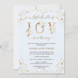 Invitación Dorado Pequeño Paquete De Alegre Baby Shower Flora