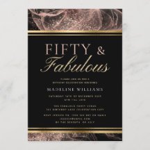 Dorado Rosa Polvo Negro 50 y fabuloso cumpleaños