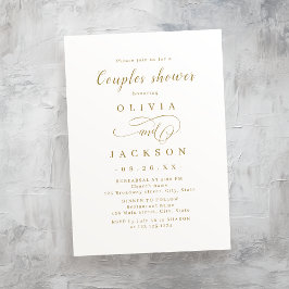 Invitación Dorado simple y elegante escritura romántica parej