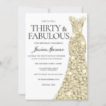 Invitación Dorado Sparkle Vestido 30 y fabuloso cumpleaños 30<br><div class="desc">Vestido Gold Sparkle 30 y fabuloso 30º cumpleaños Variaciones de invitación a la invitación y artículos coincidentes en nuestra tienda</div>