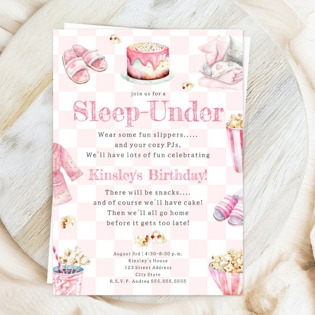 Invitación Dormir bajo Snacks Fiestas Chicas Cumpleaños (Subido por el creador)