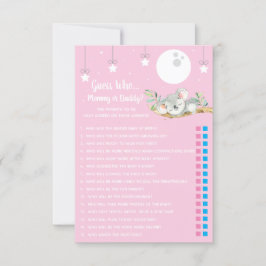 Invitación Dormir el juego de Baby Shower de Koala ¿Adivinan