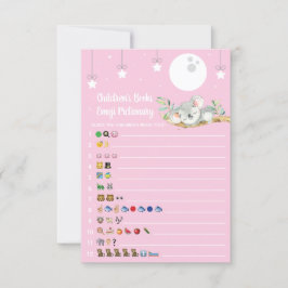 Invitación Dormir la Emoji del juego de Baby Shower de Koala
