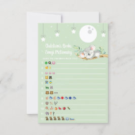 Invitación Dormir la Emoji del juego de Baby Shower de Koala