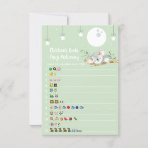 Invitación Dormir la Emoji del juego de Baby Shower de Koala 