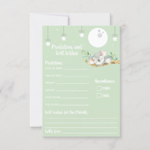 Invitación Dormir las predicciones de Baby Shower de Koala y