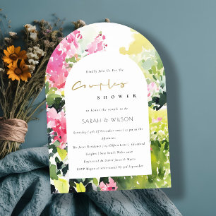 Invitación Dormitorio verde rosa Tropical Bougainvillea Parej