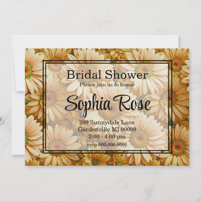 Invitación Dormitorios amarillos de girasol amarillo floral a (Anverso)