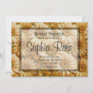 Invitación Dormitorios amarillos de girasol amarillo floral a