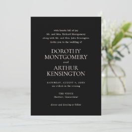 Invitación Dorothy Black Elegant Wedding