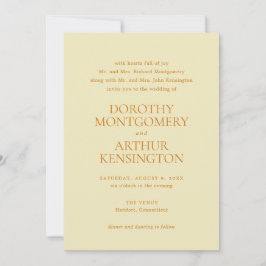 Invitación Dorothy Butter Yellow Elegant Wedding