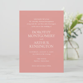 Invitación Dorothy Coral Elegante Boda Rosa