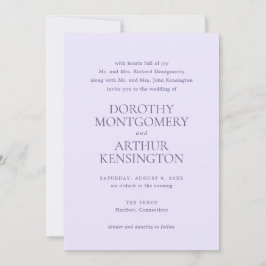 Invitación Dorothy Lilac Elegant Wedding