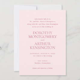 Invitación Dorothy Pink Elegant Wedding