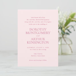 Invitación Dorothy Pink Elegant Wedding