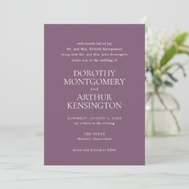 Invitación Dorothy Purple Elegant Wedding