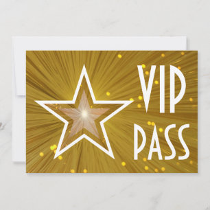 Invitación dorsal blanca horizontal 'VIP PASS'