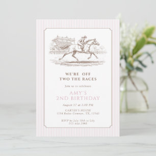Invitación Dos a las Carreras 2do Cumpleaños Caballo de Carre