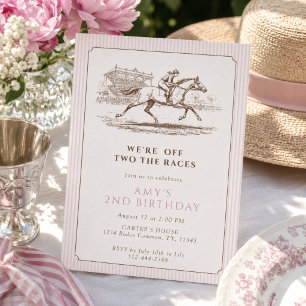 Invitación Dos a las Carreras 2do Cumpleaños Caballo de Carre