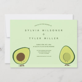 Invitación Dos aguacates a la mitad del Boda de Ilustracion v