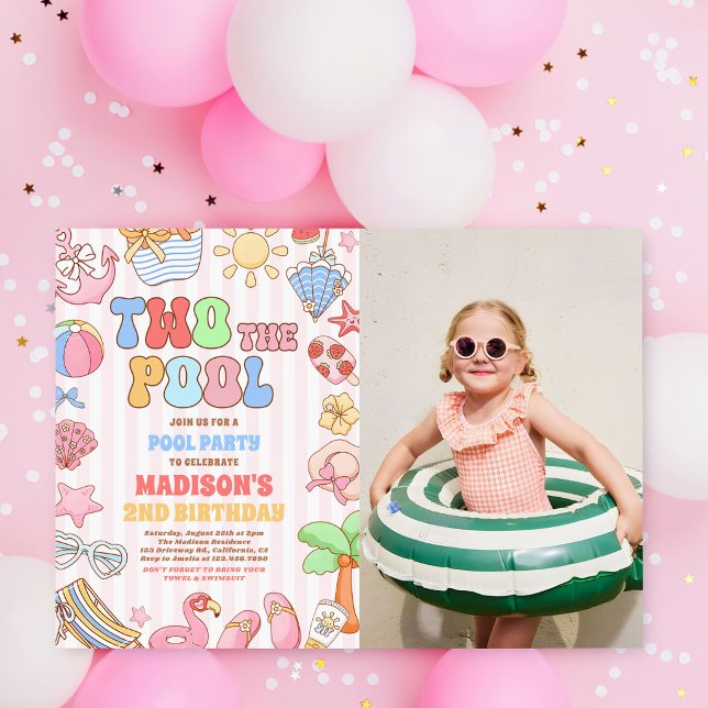 Invitación Dos Al Cumpleaños De Piscina De Verano 2do Foto De (Subido por el creador)