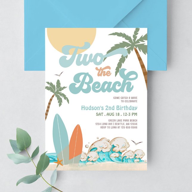 Invitación Dos al cumpleaños número 2 de The Beach Boy Surf S (Subido por el creador)