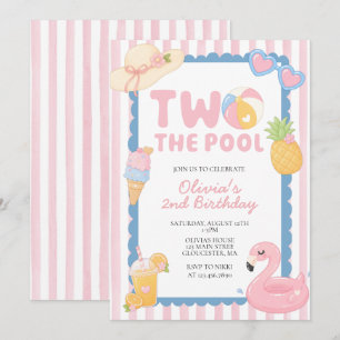 Invitación Dos al grupo de verano fiesta de cumpleaños 2º cum