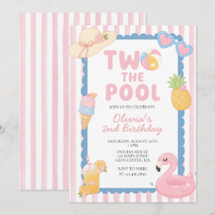 Invitación Dos al grupo de verano fiesta de cumpleaños 2do cu