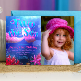 Invitación Dos al mar con paisaje de foto