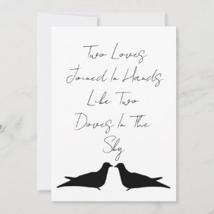 Invitación Dos amores unidos en manos con palomas