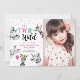 Invitación Dos Animales Fiestas Safari Salvajes Segundo Cumpl