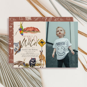 Invitación Dos animales salvajes australianos foto cumpleaños