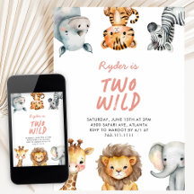 Dos Animales Salvajes de Safari Cumpleaños 2