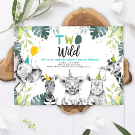 Invitación Dos animales salvajes de safari invitan al segundo