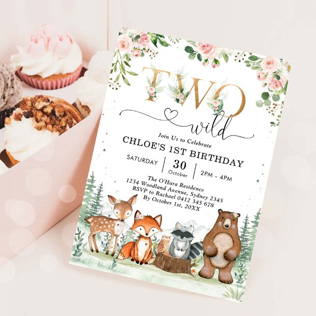 Invitación Dos Animales Salvajes Del Bosque Fiesta Cumpleaños (Subido por el creador)