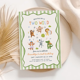 Invitación Dos Animales Salvajes Tropicales de Safari Cumplea