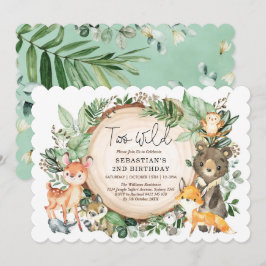 Invitación Dos animales silvestres de la vegetación de Woodla