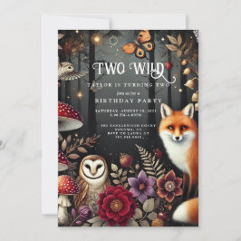 Invitación Dos animales silvestres de Woodland Segundo cumple