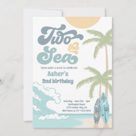 Invitación Dos Aniversario De La Playa De Surf Sea Retro