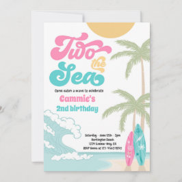 Invitación Dos Aniversario De La Playa De Surf Sea Retro