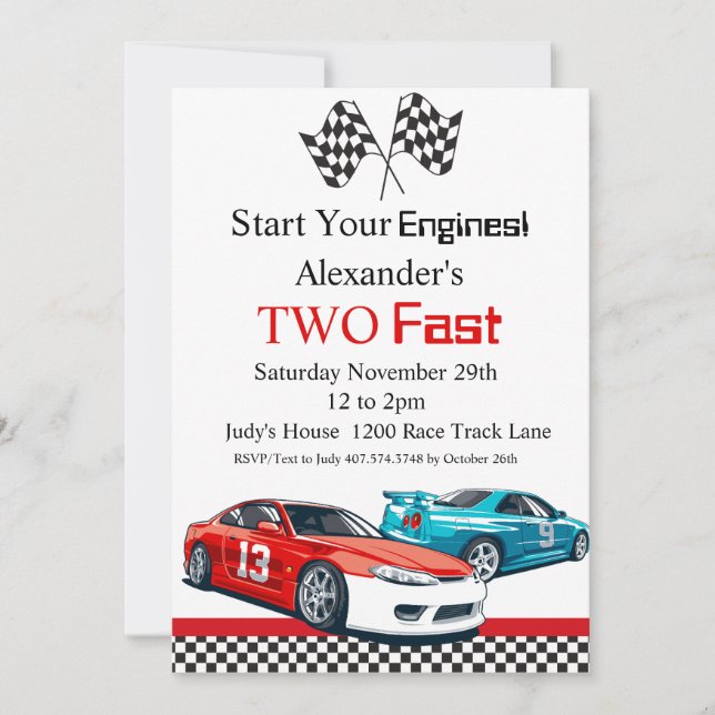 Invitación Dos Aniversario de la Rápida Raza Roja (Anverso)