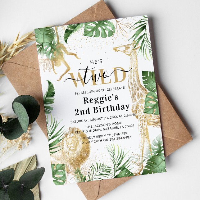 Invitación Dos áreas verdes de la selva silvestre y Fiesta de (Subido por el creador)